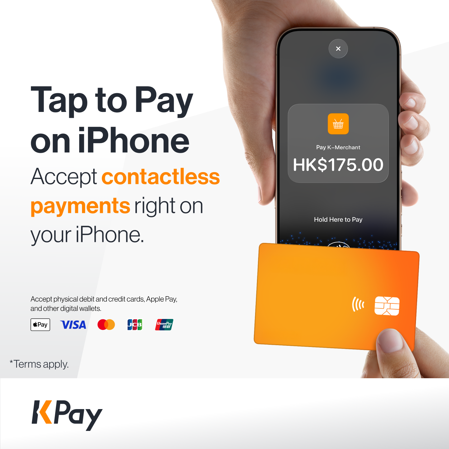 KPay Group now enables its Hong Kong merchants to seamlessly and securely accept in-person contactless payments with Tap to Pay on iPhone.