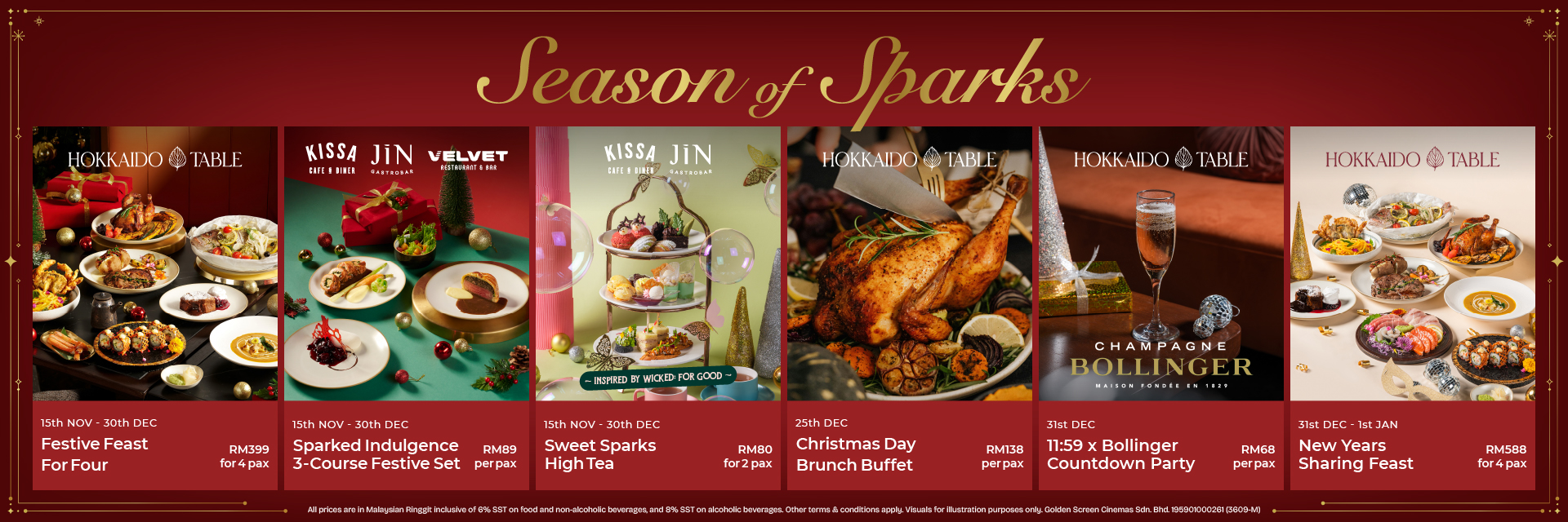 Step into a season of sparkle at Aurum Theatre, TRX — from festive feasts to magical high teas and modern Christmas roasts, indulge in luxurious holiday experiences across Hokkaido Table, Velvet Restaurant and Bar, Kissa Cafe and Diner and JIN Gastrobar