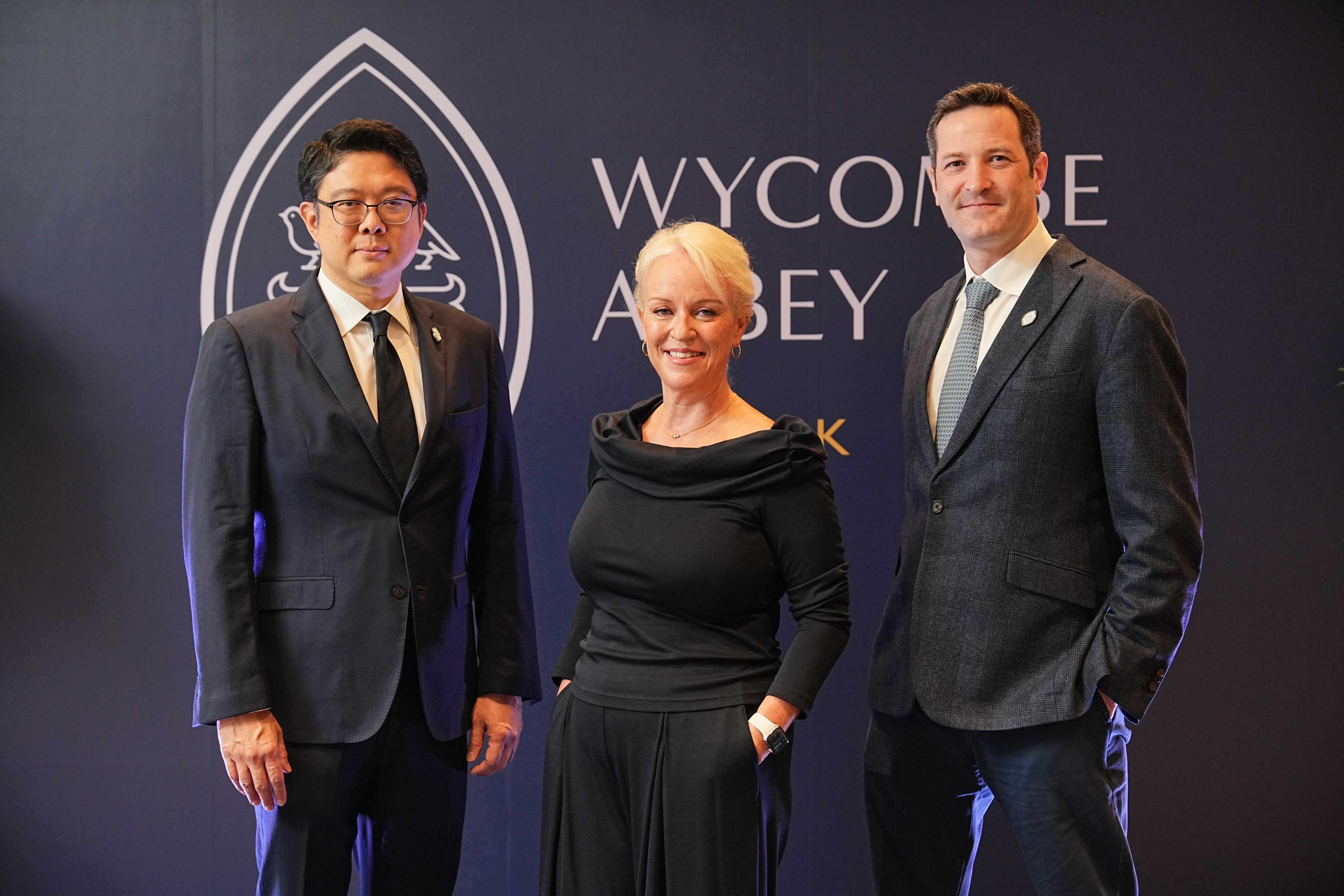 (From left) Chotchawal Leetrairong, Fiona Angel, and William Vanbergen at the announcement of Wycombe Abbey International School Bangkok, reinforcing Bangkok’s growing role as a regional education hub.
