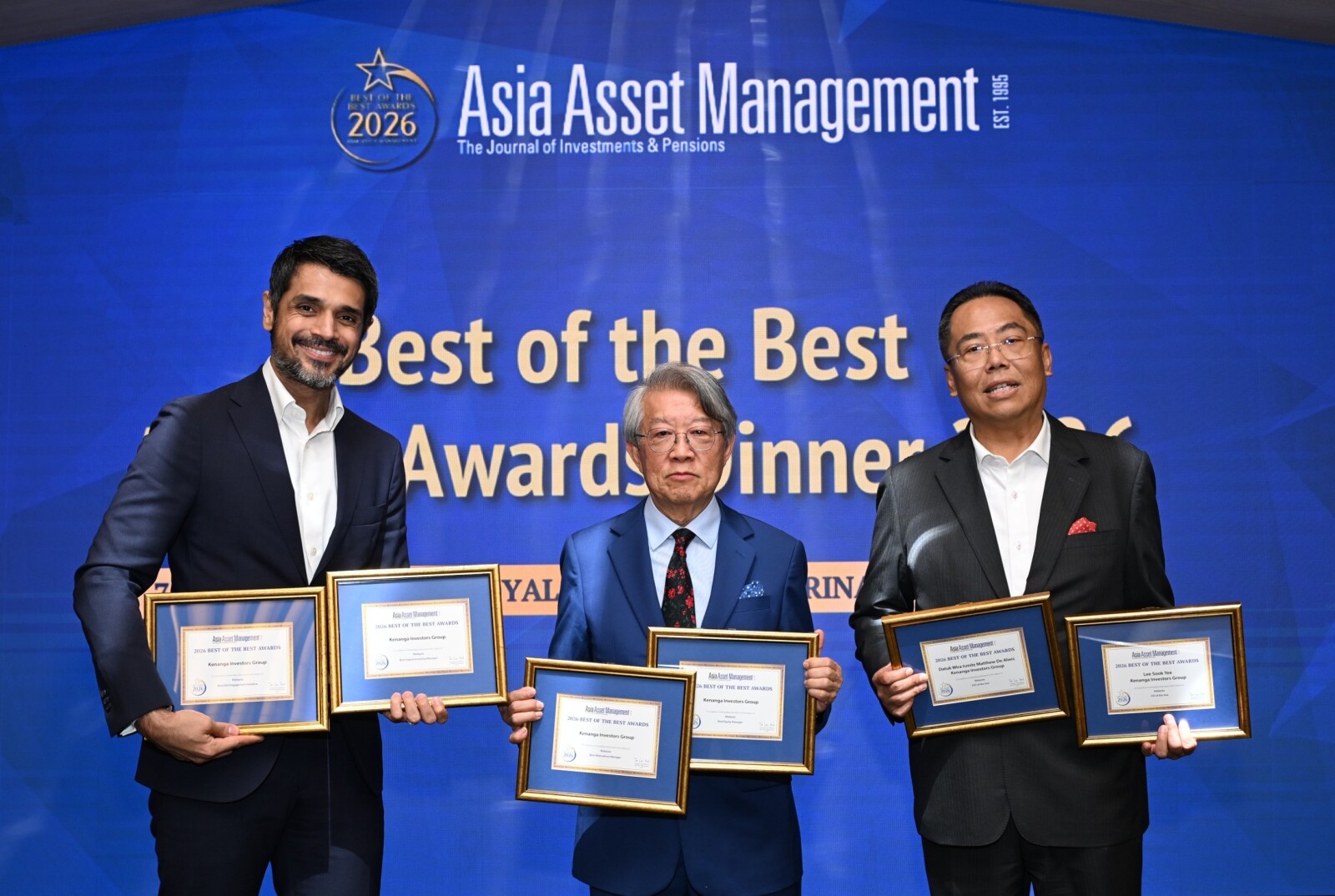 From left: Ranjit Singh Gill, Director & Head of Product & Market Development, Kenanga Investors, Tan Lee Hock, Publisher and Founder of Asia Asset Management, and Datuk Wira Ismitz Matthew De Alwis, Chief Executive Officer and Executive Director.